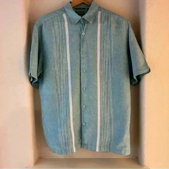 Cubavera Linen Short Sleeve Button Down Shirt - Picture 2 of 5